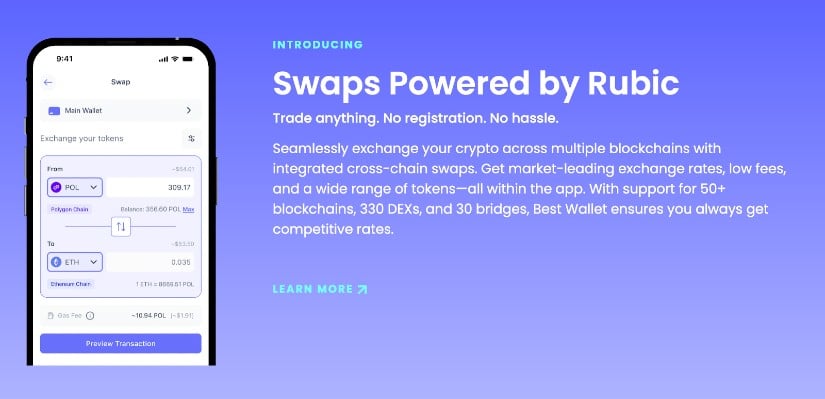 Best Wallet Brings Secure, Self-Custody Storage to 50+ Blockchains