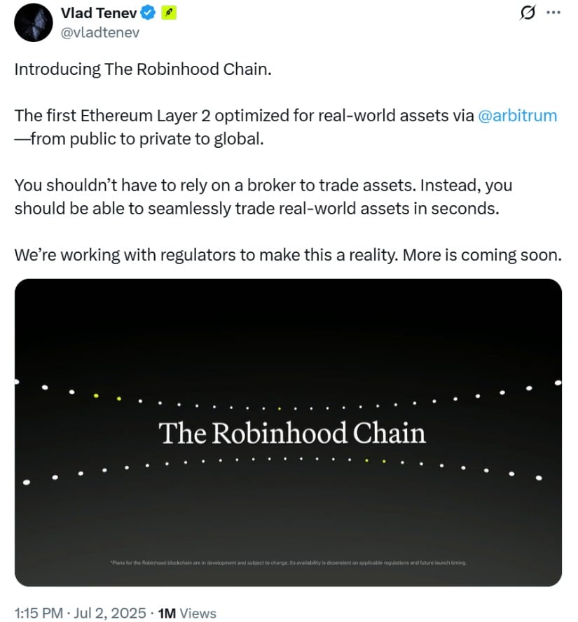 Ethereum Layer 2 Ecosystem: Robinhood Backs Arbitrum