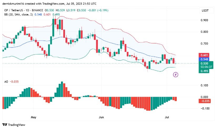 Momentum Indicators Remain Weak as Price Hovers Near Bollinger Support