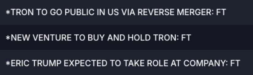 TRON Eyes U.S. Public Listing