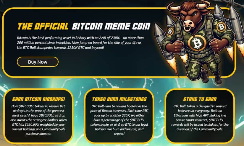 BTC Bull Token presale page