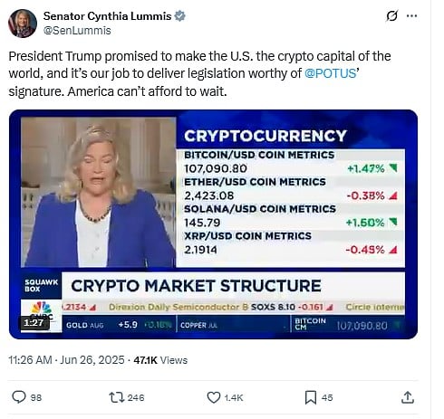 Lummis Crypto Tweet