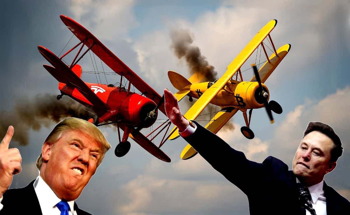 Trump Vs Musk Trump vs. Musk: Explosive Feud Sends Bitcoin and Tesla Into a Tailspin